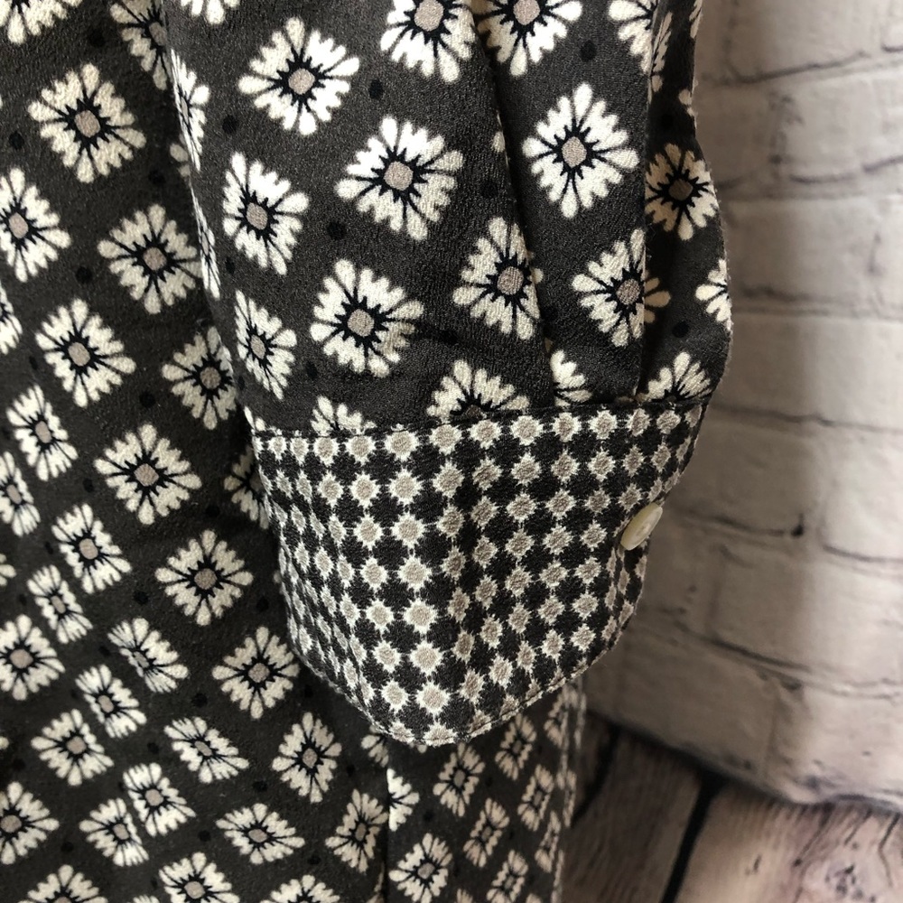Loft-Gray & Black Geometric Patterned Shirt Sheat… - image 6